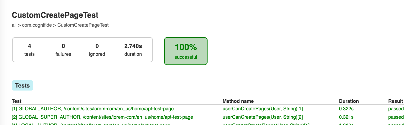 Permission tests with APMT